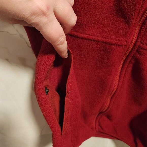 Columbia Sportswear Fleece Vest Womens M Red Full Zip High Collar Button Pockets - Picture 5 of 11